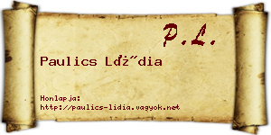 Paulics Lídia névjegykártya